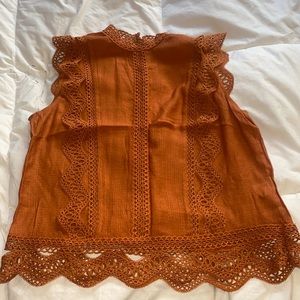 Burnt orange blouse tank top